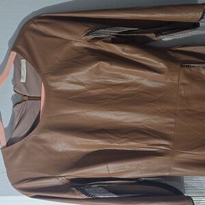 Elegant Faux ,Brown Dress with Fringe Details Adorable Little Dress.